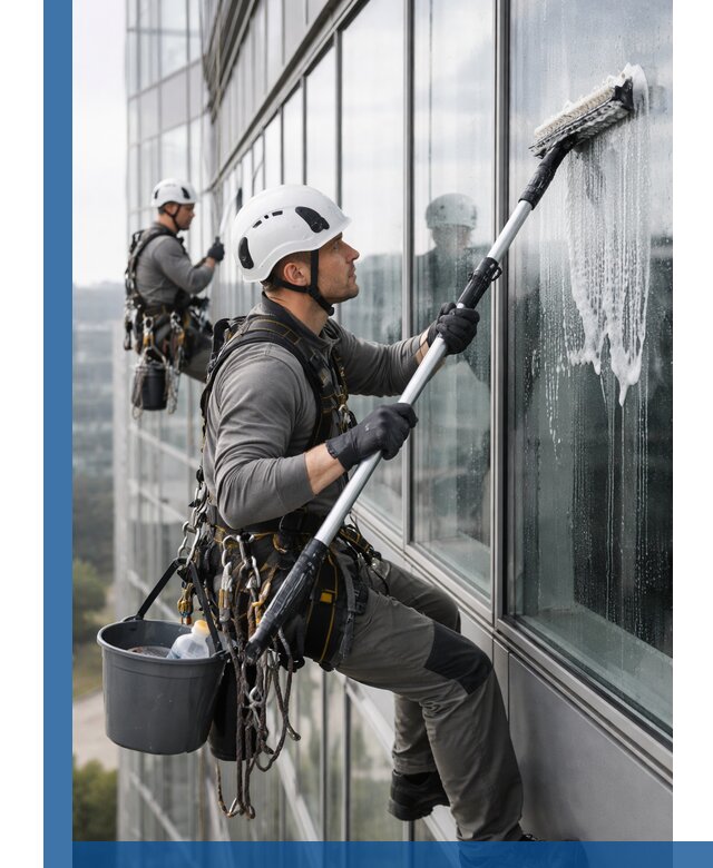 Высотная мойка сплошного остекления с выездом в Алексине