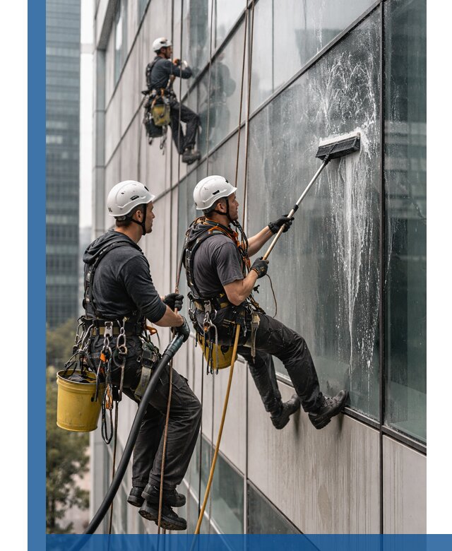 Профессиональная высотная мойка фасадов зданий в Алексине