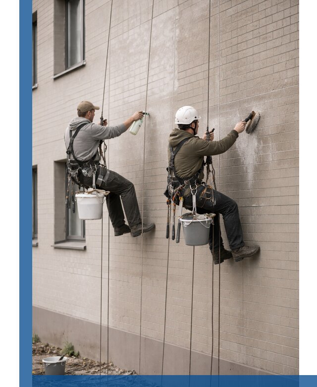 Удаление высолов с фасада зданий в Алексине без повреждений и следов