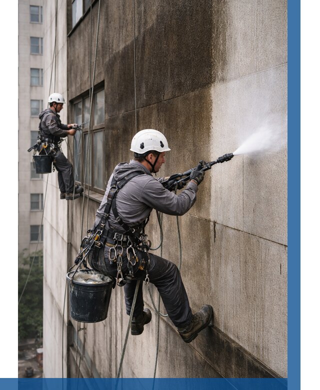 Очистка фасада от копоти в Алексине от 275 р. | ВЫСОТНИК-Лкс