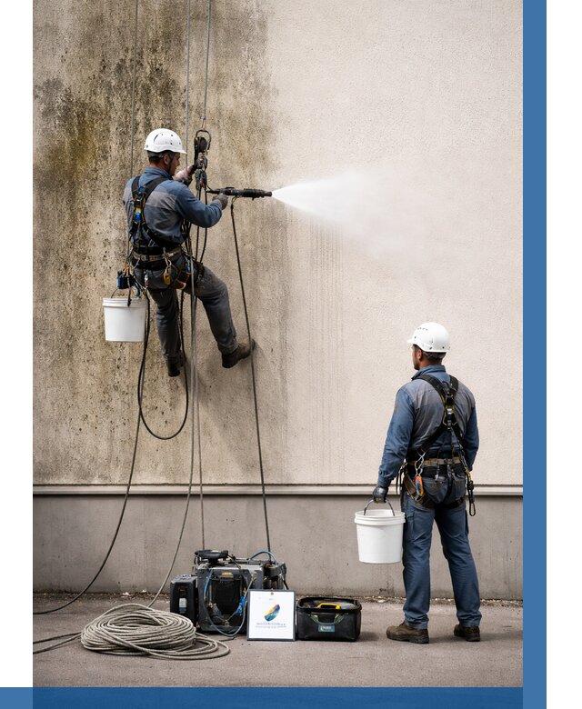 Очистка фасада от плесени в Алексине от 330 р. | ВЫСОТНИК-Лкс