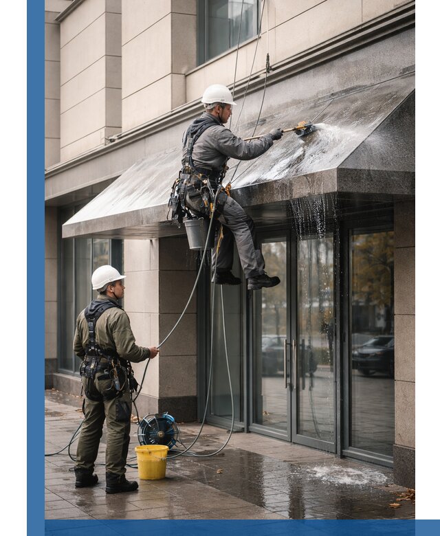 Профессиональная мойка козырьков и навесов в Алексине