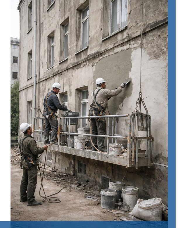 Капитальный ремонт фасада в Алексине от 4615 р. | ВЫСОТНИК-Лкс