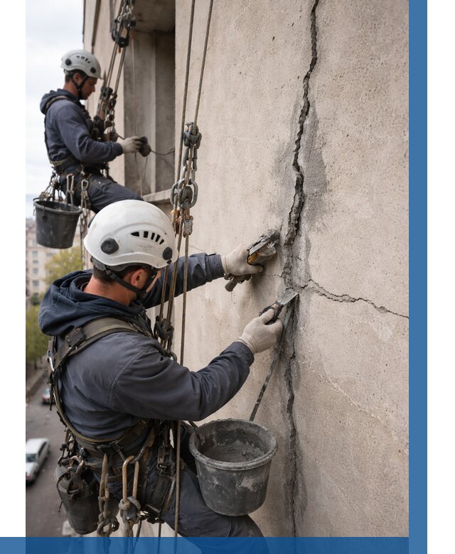 Заделка трещин на фасаде в Алексине от 989 р. | ВЫСОТНИК-Лкс