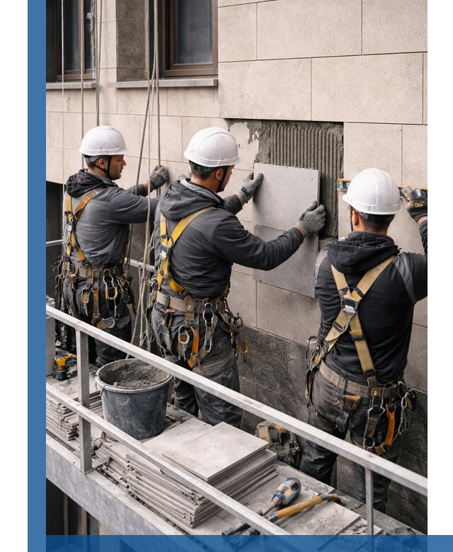 Ремонт облицовки фасада плиткой в Алексине с гарантией