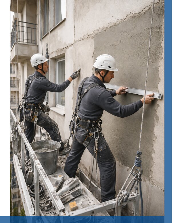 Штукатурка фасада на высоте в Алексине от 989 р. | ВЫСОТНИК-Лкс