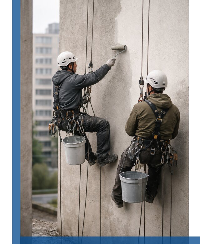 Покраска фасадов высотными альпинистами в Алексине с гарантией