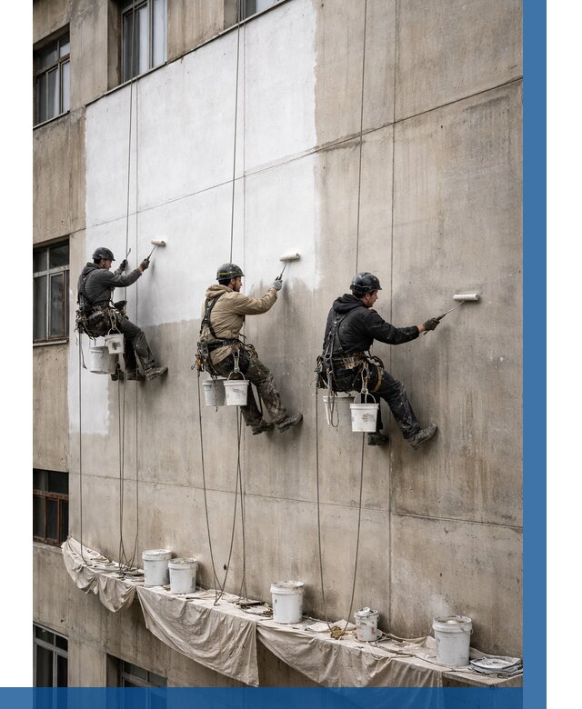 Покраска бетонного фасада в Алексине от 385 р за м2 | ВЫСОТНИК-Лкс