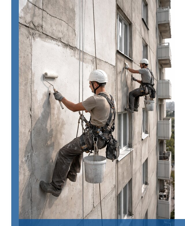 Покраска бетонного фасада в Алексине для жилых и промышленных объектов