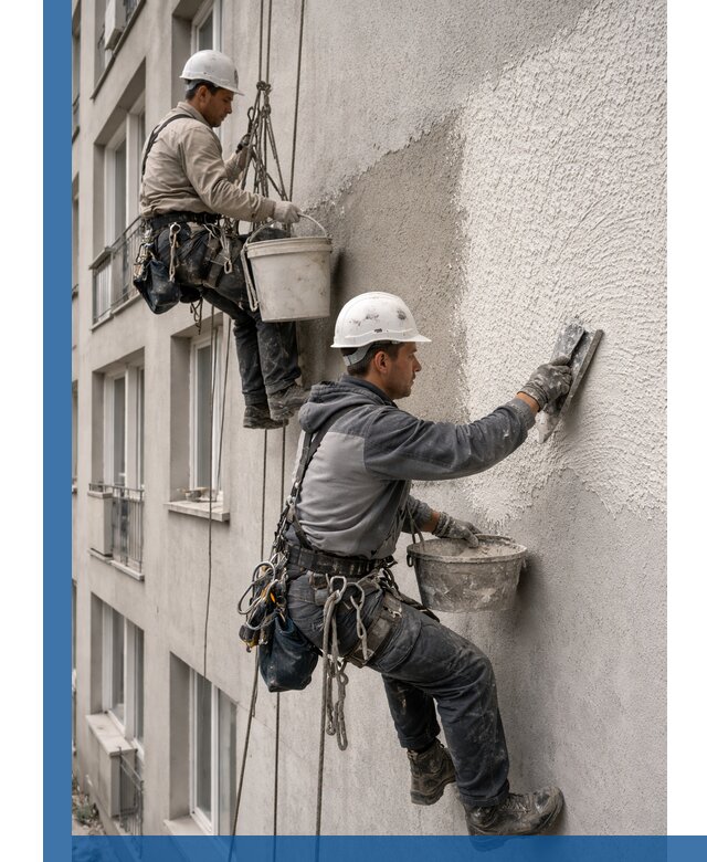 Нанесение декоративной штукатурки короед на фасад в Алексине