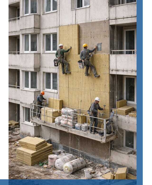 Утепление фасада минватой в Алексине от 1648 р. | ВЫСОТНИК-Лкс