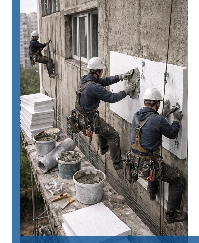 Утепление фасада пенополистиролом в Алексине под ключ