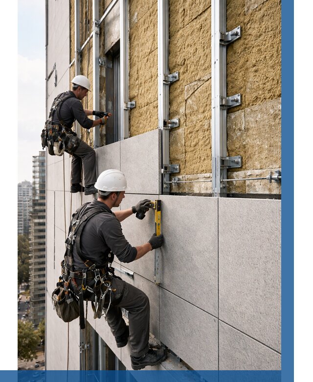 Монтаж вентилируемого фасада в Алексине от 3846 р. | ВЫСОТНИК-Лкс