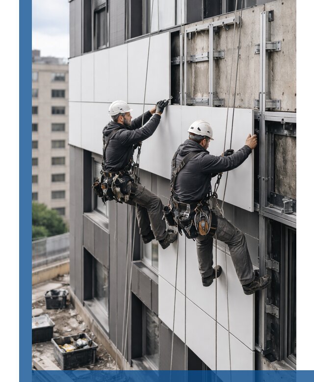 Монтаж композитных панелей фасада в Алексине под ключ