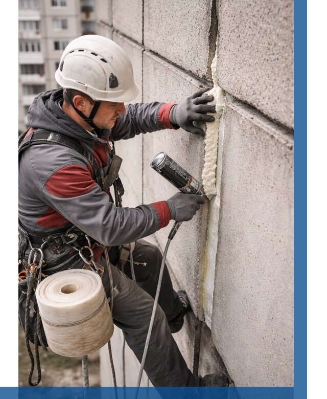 Утепление межпанельных швов в Алексине от 769 р. | ВЫСОТНИК-Лкс