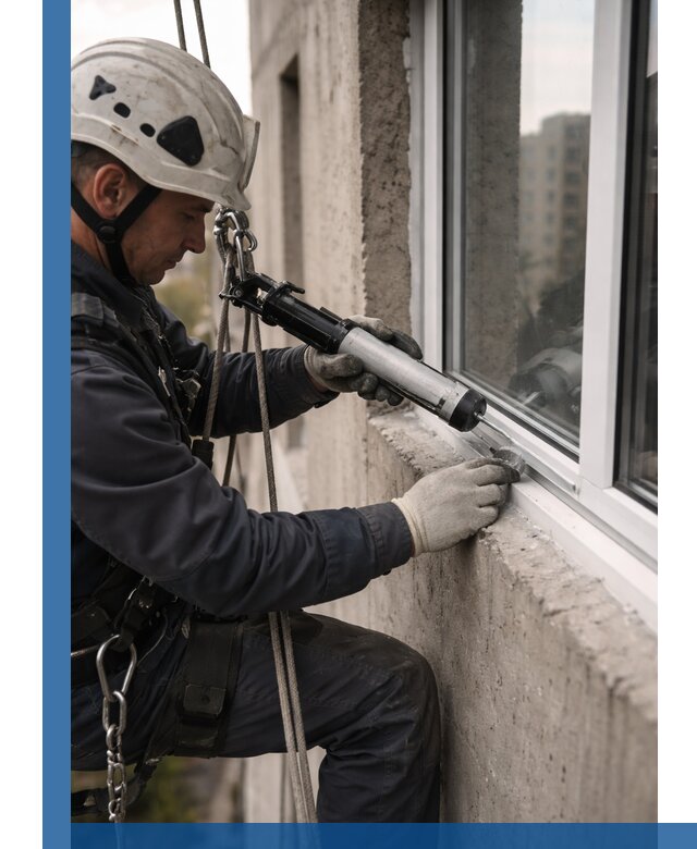 Герметизация оконных швов снаружи в Алексине профессионально