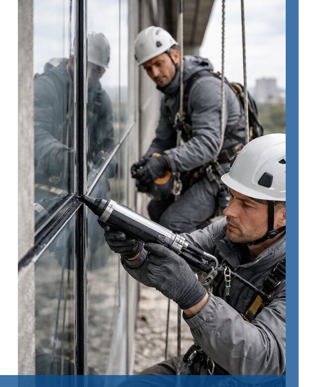 Герметизация витражных швов в Алексине от 714 р. | ВЫСОТНИК-Лкс