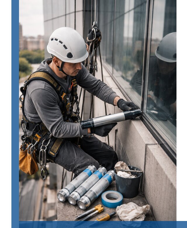 Герметизация стыков витража в Алексине для герметичных фасадов