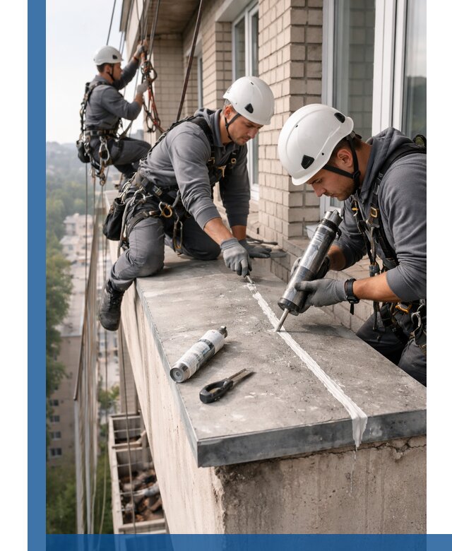 Герметизация балконного козырька в Алексине профессионально