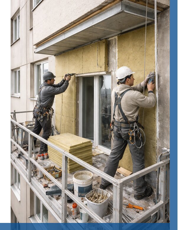 Утепление балкона снаружи в Алексине от 1758 р. под ключ ВЫСОТНИК-Лкс