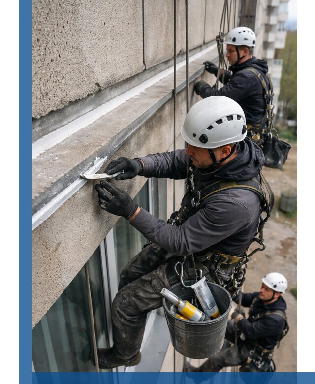 Герметизация примыкания балкона в Алексине под ключ с гарантией