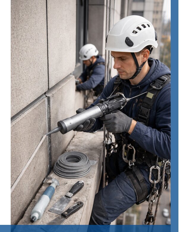 Герметизация деформационных швов фасада в Алексине от 769 | ВЫСОТНИК-Лкс