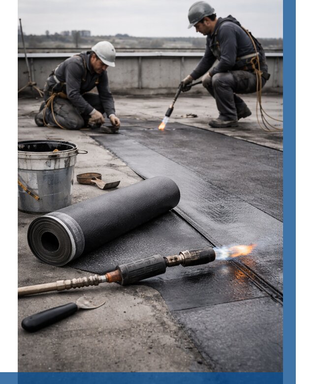 Ремонт рулонной кровли в Алексине от 714 р. | ВЫСОТНИК-Лкс