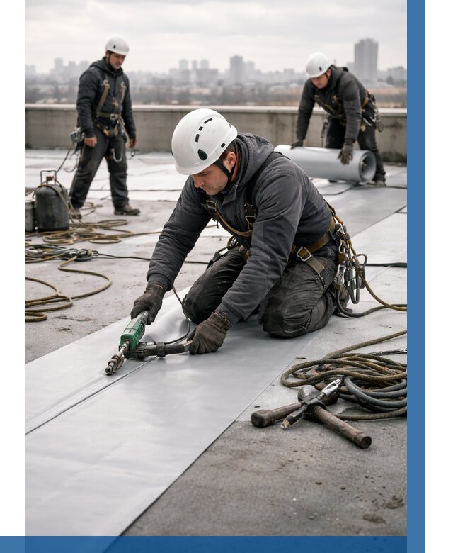 Ремонт мембранной кровли в Алексине от 1978 р./м2 | ВЫСОТНИК-Лкс