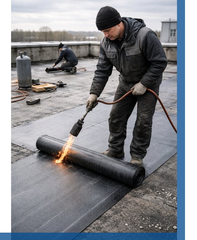 Ремонт наплавляемой кровли в Алексине от 769 р. | ВЫСОТНИК-Лкс