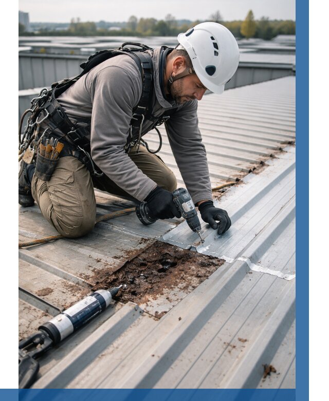 Ремонт профнастила на кровле в Алексине от 769 р. | ВЫСОТНИК-Лкс