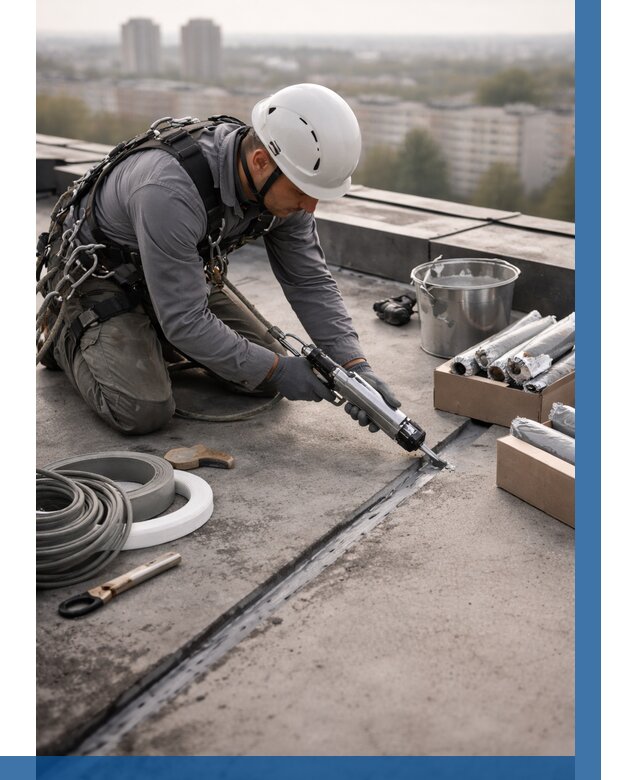 Герметизация швов кровли в Алексине от 494 р./м2 | ВЫСОТНИК-Лкс