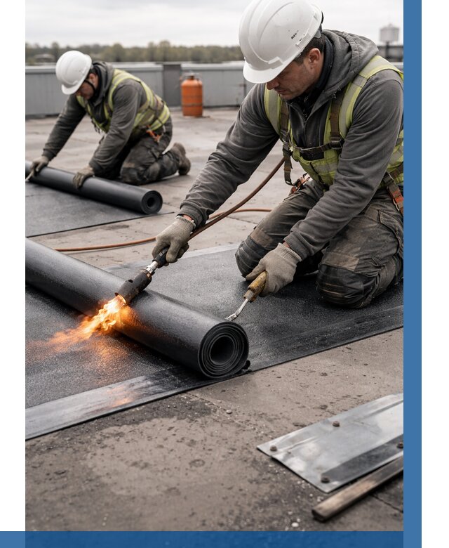 Монтаж наплавляемой кровли в Алексине от 934 р. — ВЫСОТНИК-Лкс