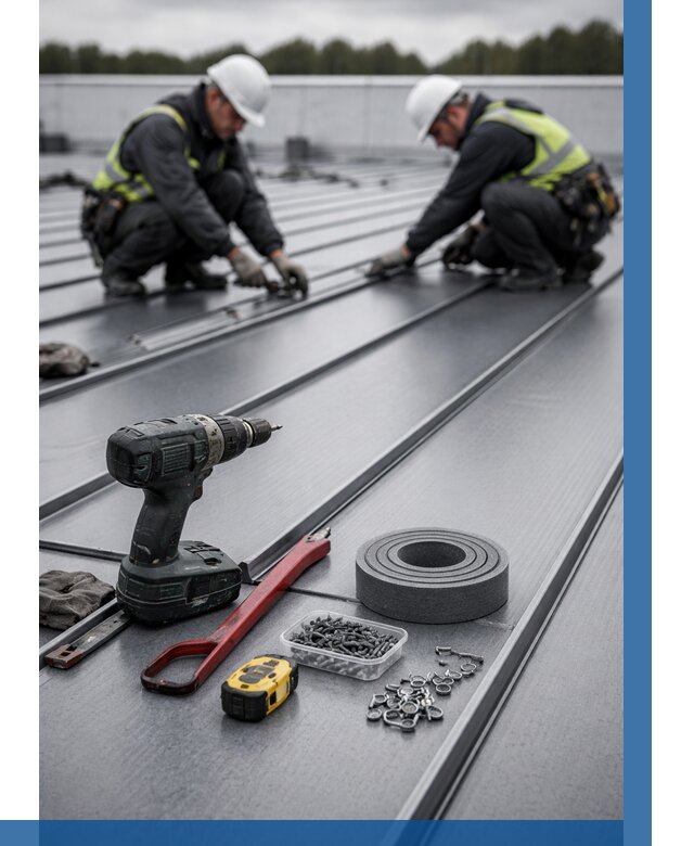 Монтаж фальцевой кровли в Алексине от 1978 р. | ВЫСОТНИК-Лкс