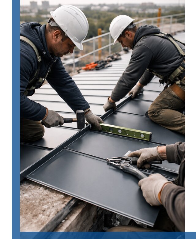 Монтаж фальцевой кровли в Алексине для промышленных зданий