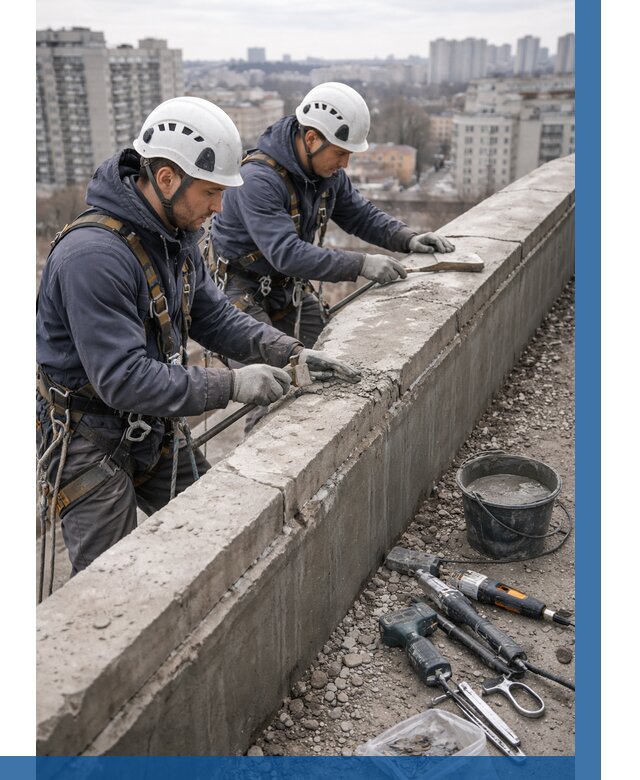 Ремонт парапета на кровле в Алексине от 1648 р. | ВЫСОТНИК-Лкс