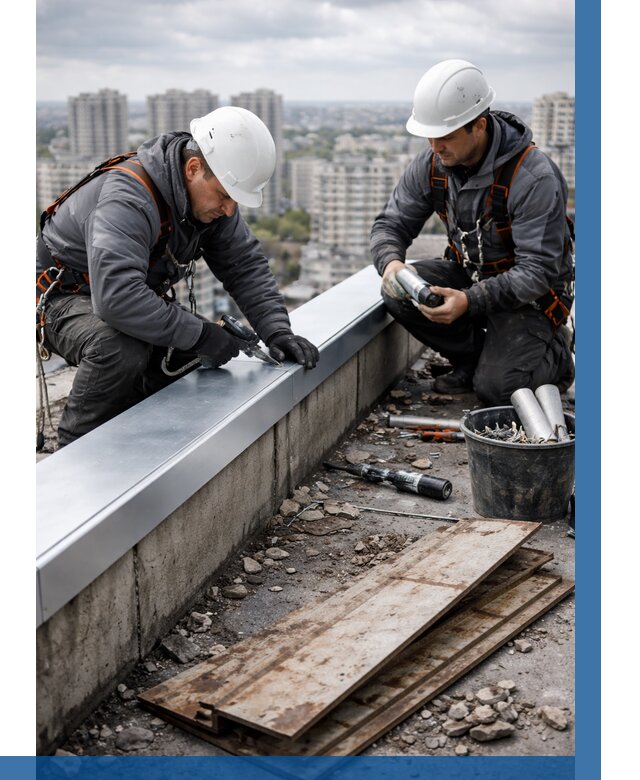 Замена парапетных крышек под ключ в Алексине от 1319 р. | ВЫСОТНИК-Лкс