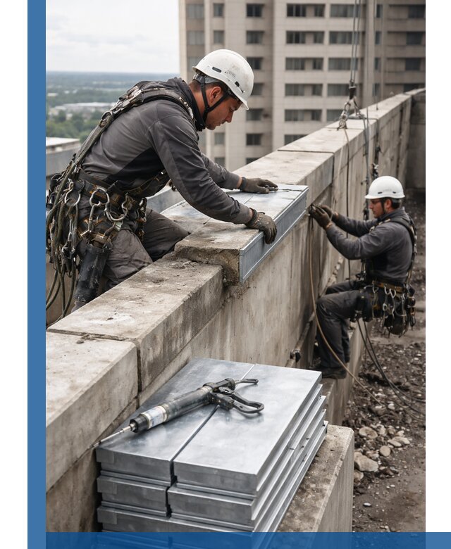 Замена парапетных крышек и установка новых в Алексине