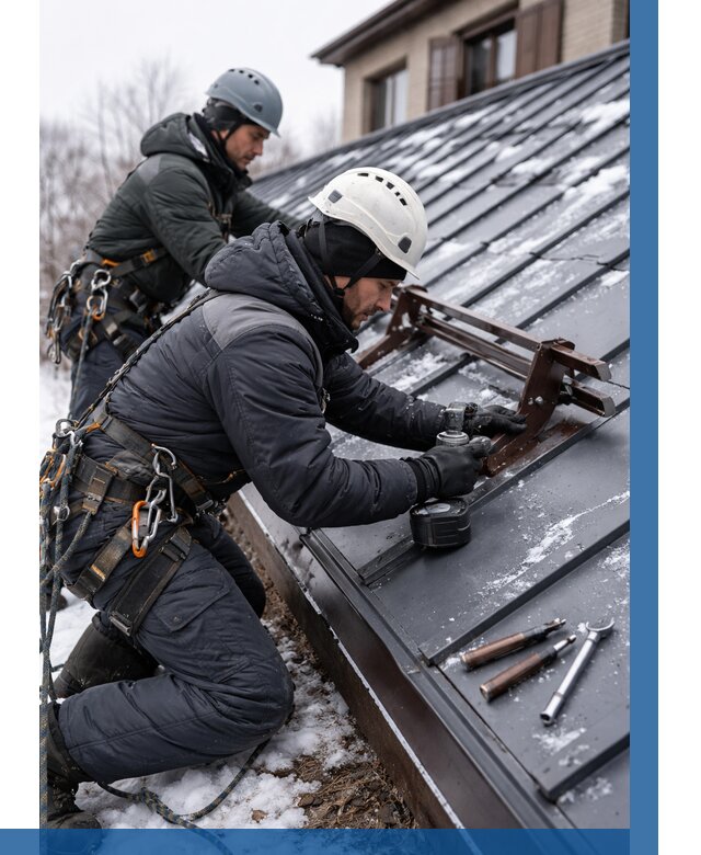 Монтаж снегозадержателей в Алексине от 494 р. | ВЫСОТНИК-Лкс