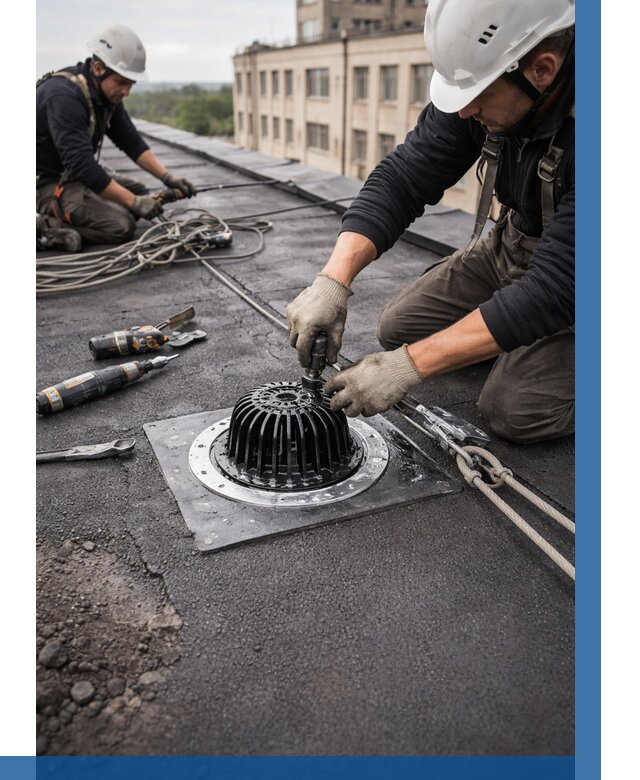 Установка водосточных воронок в Алексине цена от 3846 р. | ВЫСОТНИК-Лкс