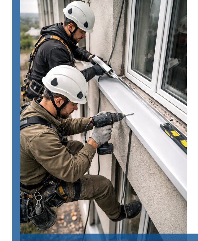 Профессиональный монтаж оконных отливов и отведения воды в Алексине