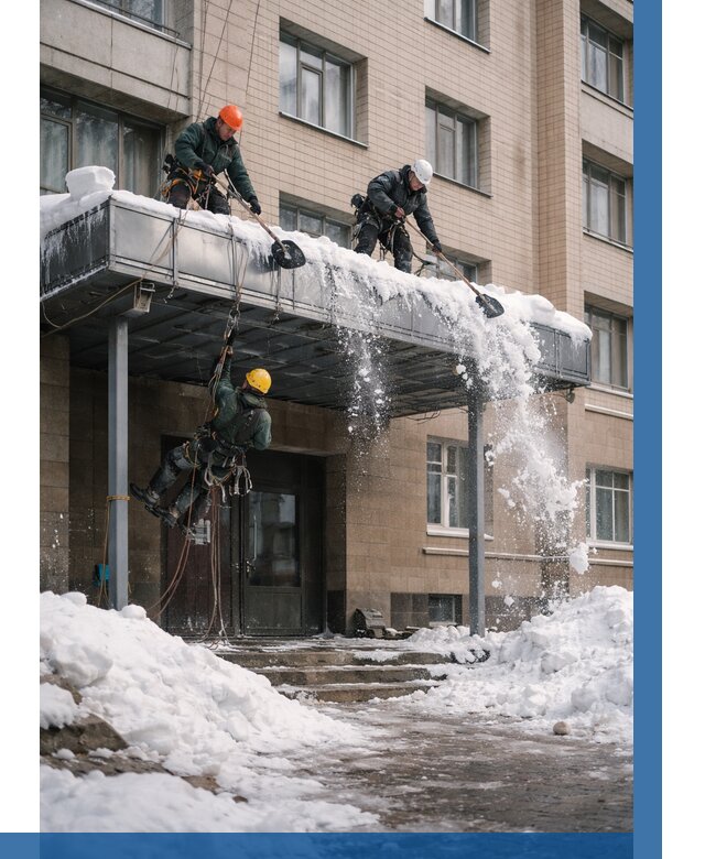 Очистка козырьков от снега в Алексине от 3846 р. | ВЫСОТНИК-Лкс