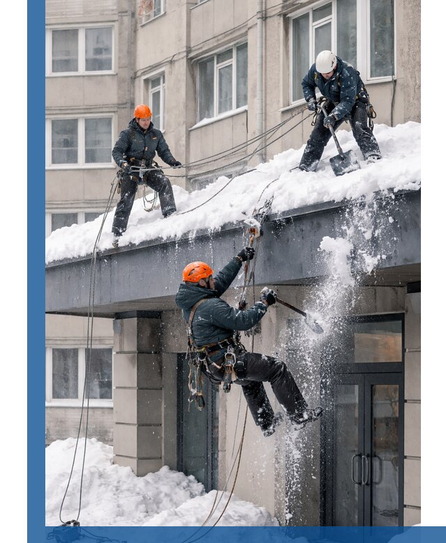 Безопасная очистка навесов от снега в Алексине круглогодично