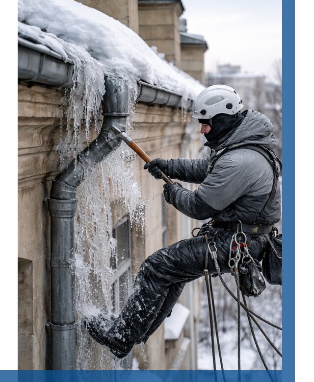 Очистка водостоков от льда в Алексине от 3846 р. | ВЫСОТНИК-Лкс