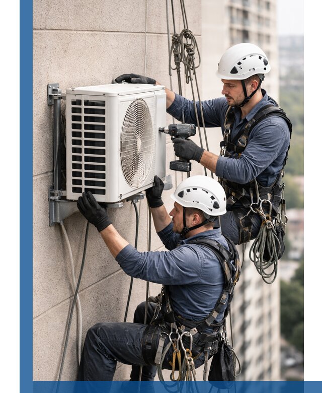 Монтаж внешнего блока кондиционера в Алексине установка и крепление