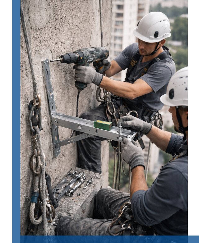 Установка кронштейнов кондиционера и крепежа в Алексине