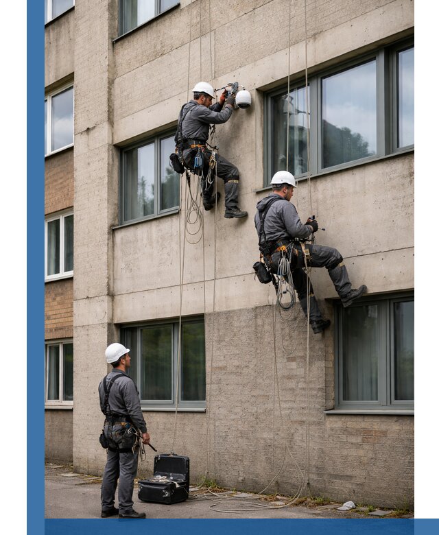 Монтаж фасадных камер видеонаблюдения в Алексине под ключ