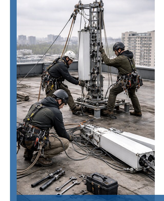 Демонтаж антенн на крыше зданий в Алексине с гарантией