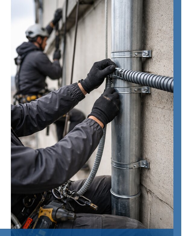 Монтаж гофры для кабеля в Алексине от 330 р. | ВЫСОТНИК-Лкс