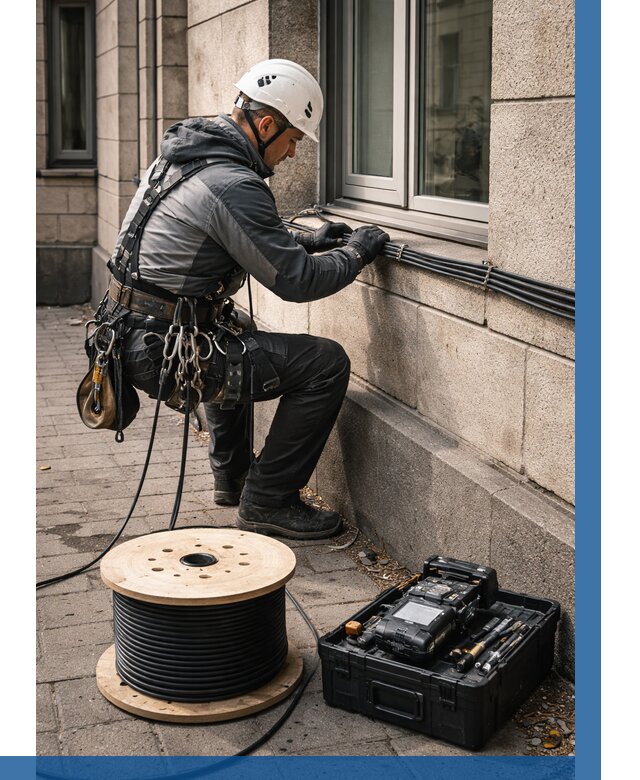 Прокладка оптоволоконного кабеля в Алексине от 879 р. | ВЫСОТНИК-Лкс