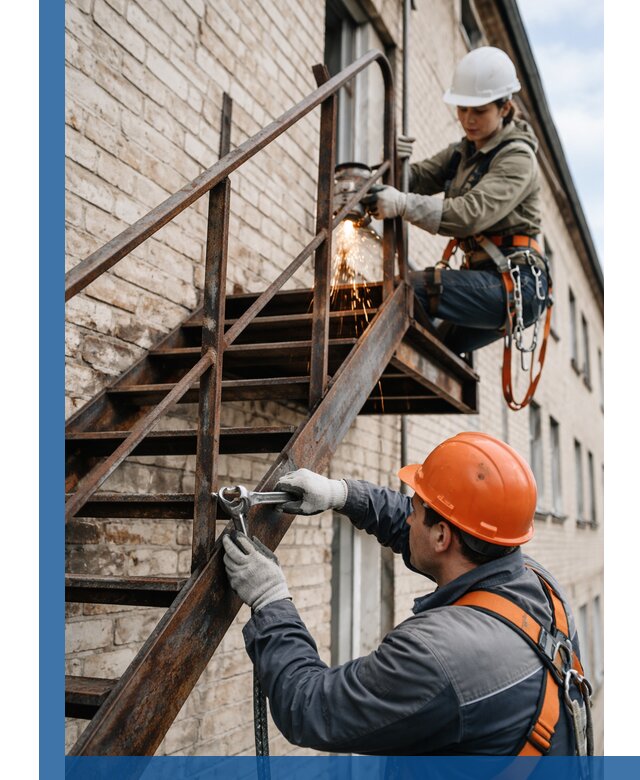 Ремонт и восстановление пожарных лестниц с выездом в Алексине